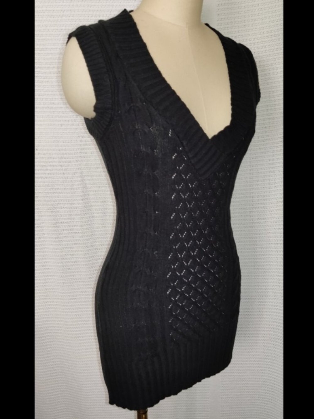 V-Neck plunge micro mini sweater dress OR top